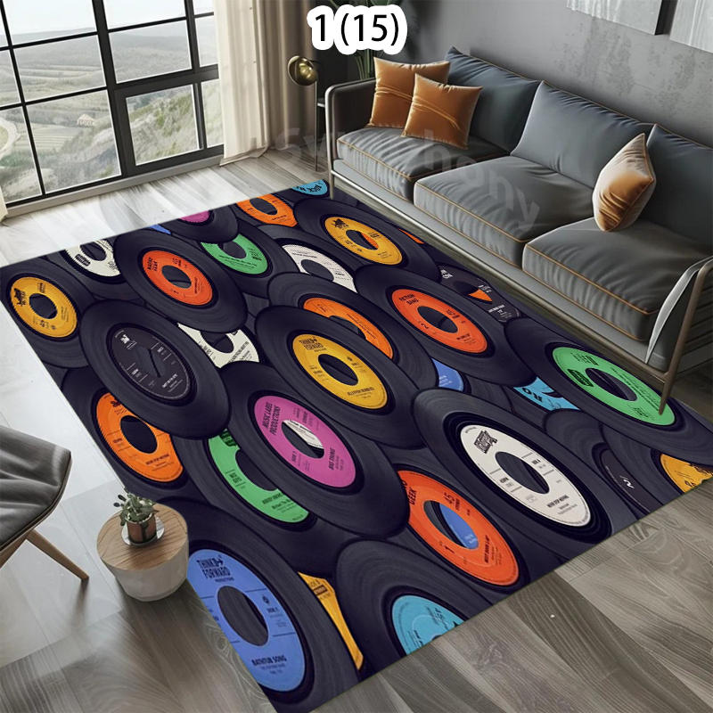 Commercial Vinyl Printing Machine - Vintage Colorful LP Vinyl Record Collage