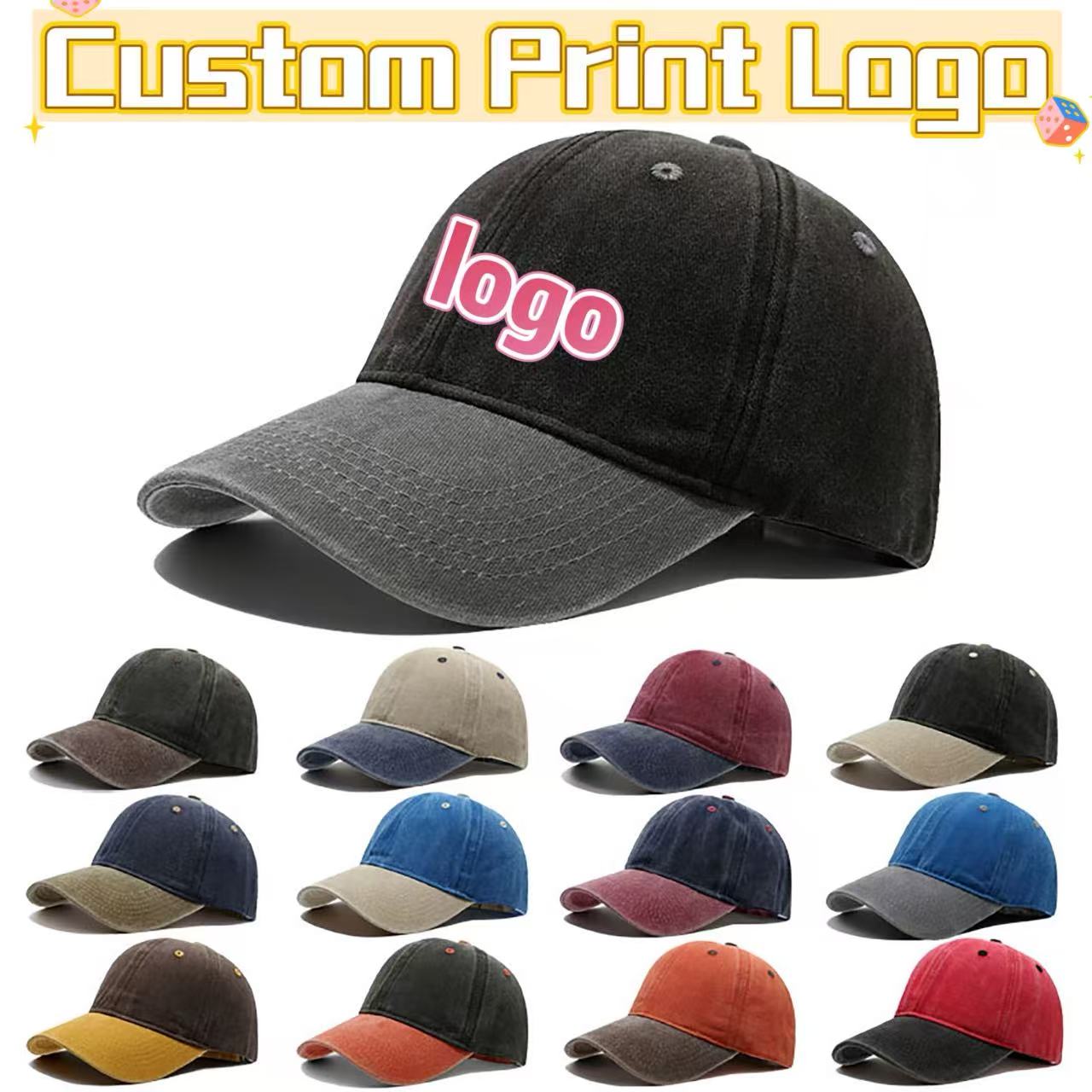 Company Profile Printing - Customized Printed Logo Washed Color Blocking