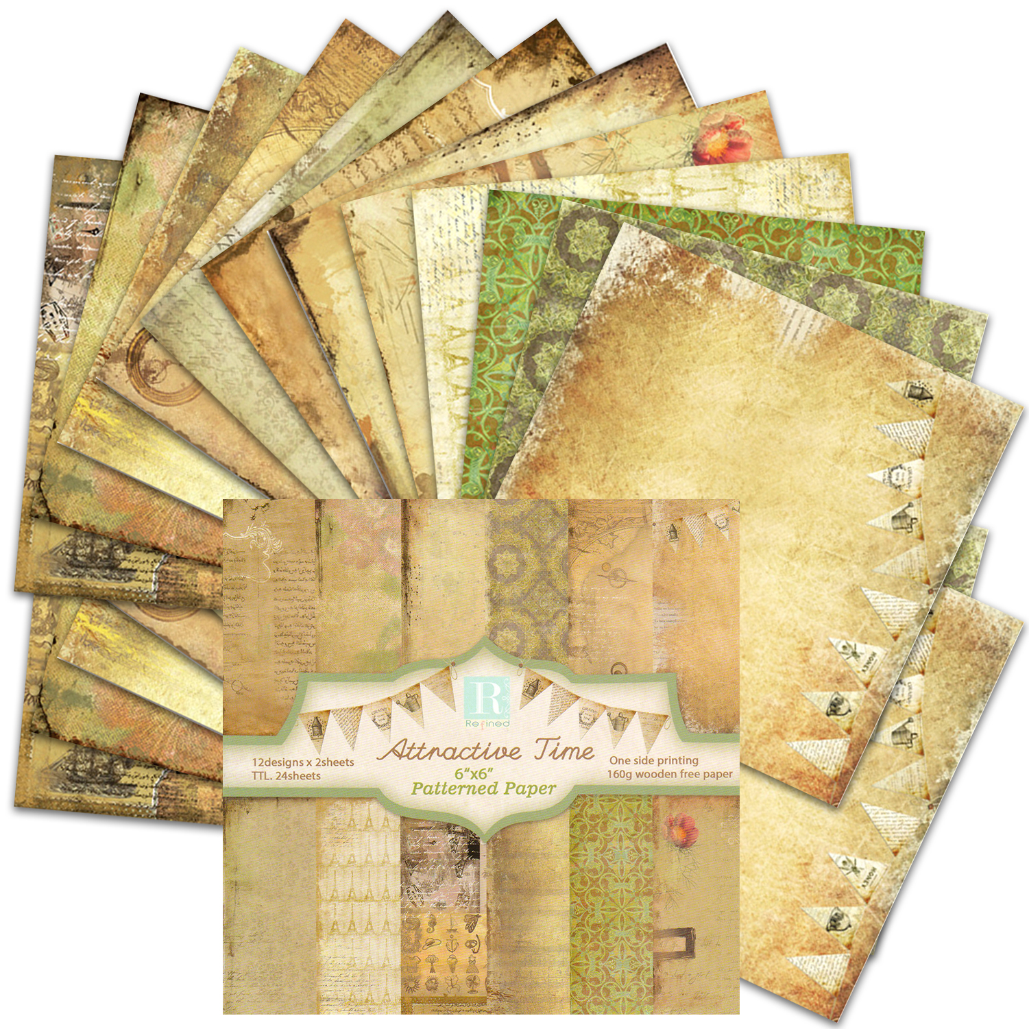 Commercial Printing Paper - 24 Sheets Scrapbook Paper 30x30 cm,
