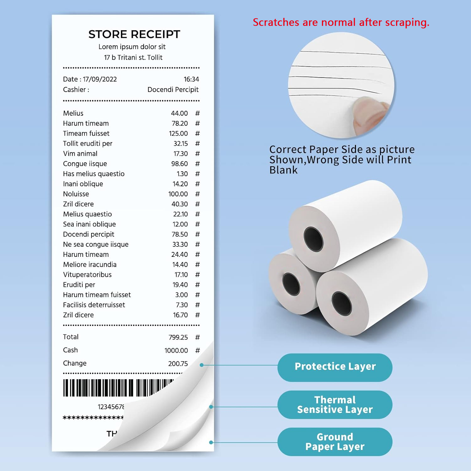80MM Thermal Receipt Paper 3/6 - Commercial Printing Paper recensione e prezzo